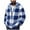 Blue, variant on qucoqpe Winter Plaid Jackets for Men Trendy Plushy Fleece Full Zip Hooded Coat with Pockets
