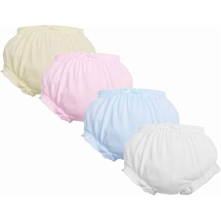 BIIOVENR 4 Pcs Baby Bloomers for Toddler Newborn Diaper Covers for Girls Cotton Briefs Shorts Underwear