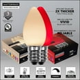 thumbnail image 3 of Opticore LED C7 Smooth Ceramic-Style Red and Warm White Christmas Lights with Shatterproof Christmas Bulbs, 50 Lights, 50ft, 3 of 7