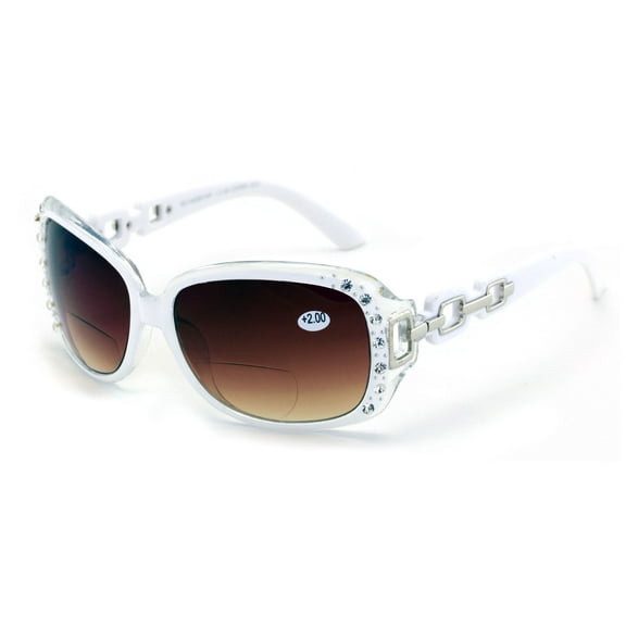 Oversized Rhinestones Women Bifocal Reading Sunglasses Reader Glasses Vintage Outdoor