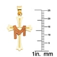 thumbnail image 2 of Precious Stars Robe Drapée en Or Bicolore 14K Pendentif Croix Unisexe avec Chaîne Collier 18 Pouces, 2 of 5