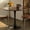 Walnut, variant on Round Dining Table, 23.6" Circle Tulip Table with Modern MDF Top with Steel Base, Mid Century Bistro Table for Kitchen, Small Places, Living Room, Cafe (White)