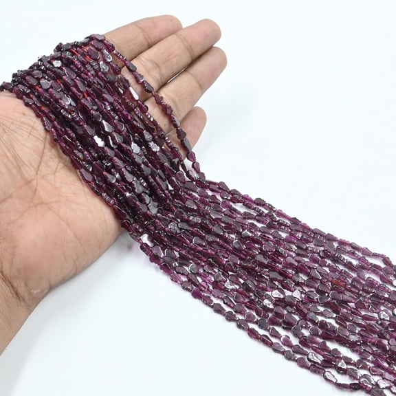 A.B. Gems Natural Garnet Carved Pear Shape Beads â€“ 4.5x6.5-5x8mm Loose Gemstones for Jewelry Making, 13" Handcrafted Strand, Boho Stone Beads, Gifted