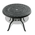 thumbnail image 4 of 3-Piece All-Weather Cast Aluminum Outdoor Dining Set with 2 Swivel Chairs & 39.37" Round Table - Rust-Resistant Black Frame for Patio, Garden, Backyard - Durable Low-Maintenance Furniture Set, 4 of 9