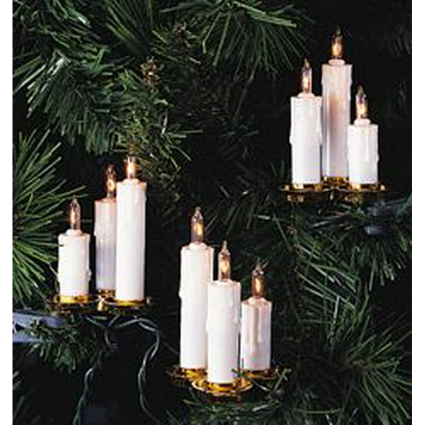 Triple Tier Faux White Candle Christmas Lights 15 Lights Total Walmart Com Walmart Com