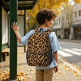 thumbnail image 6 of Black and Brown Leopard Print 17" School Backpacks for Teens,Waterproof Oxford Fabric,S-Shape Padded Straps for School,Travel,Hiking,Camping, 6 of 6