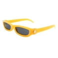 thumbnail image 2 of Women's Sunglasses Skinny Thin Oval Rectangular Frame Gold Accent UV400 Orange, 2 of 4