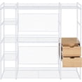 thumbnail image 3 of Freestanding Closet Organizer for Hanging Clothes, Heavy Duty Garment Rack with Hanging Rails, Shelves and Drawers, Open-Style Wardrobe for Bedroom, Living Room, 3 of 7