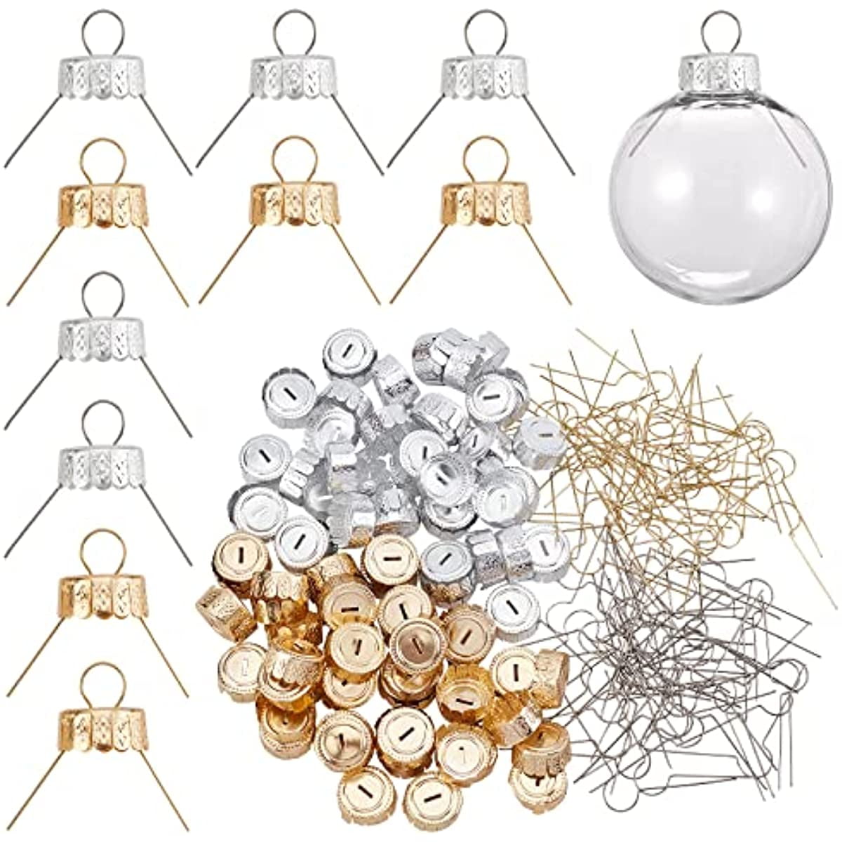  100Pcs Round Ornament Caps Replacement Christmas Ornament Metal  Hangers Caps and Hangers String Set for Christmas Tree Ceramic Glass  Porcelain Christmas Ornaments DIY Decorations, Gold : Home & Kitchen