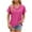 Hot Pink, variant on TAGOLD Summer Tops for Womens, Women's V- Neck Hollow Out Recreational Short Sleeve Tops Blouse