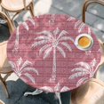 thumbnail image 4 of Pink Palm Tree Round Tablecloth 45-54 Inch Round Fitted Table Cloth with Elastic Edge, Summer Botanical Tropical Tree Waterproof Table Cover Protector for Outdoor Picnic Party Dining, 4 of 9
