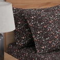 thumbnail image 6 of Mainstays Super Soft Brushed Microfiber Pillowcase Set, Dark Brown Floral, King, 2 Piece, 6 of 7