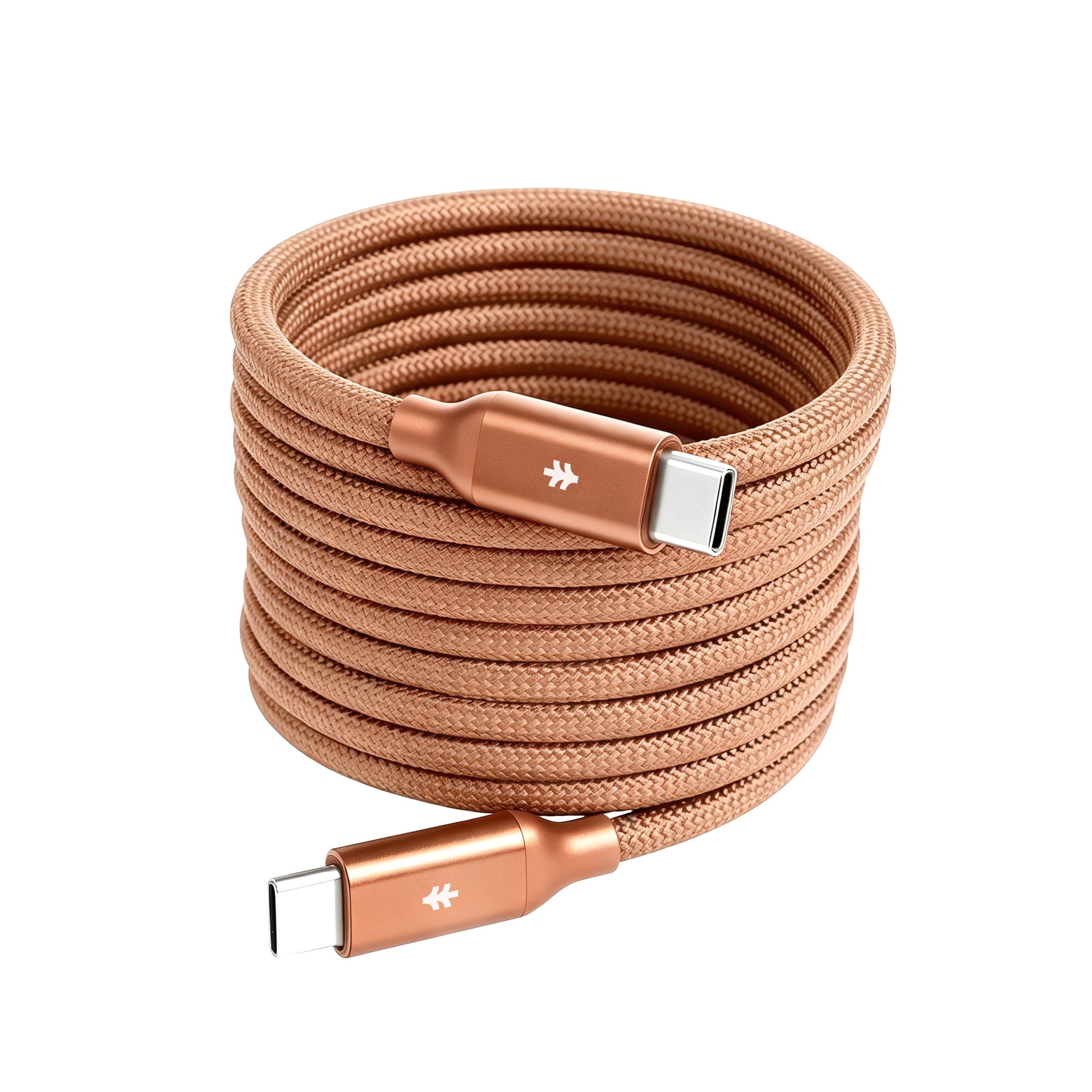 Swiss Tech Kabel M240 6 ft 240W Magnetic Self-Coiling USB-C Charging Cable, Terra Orange