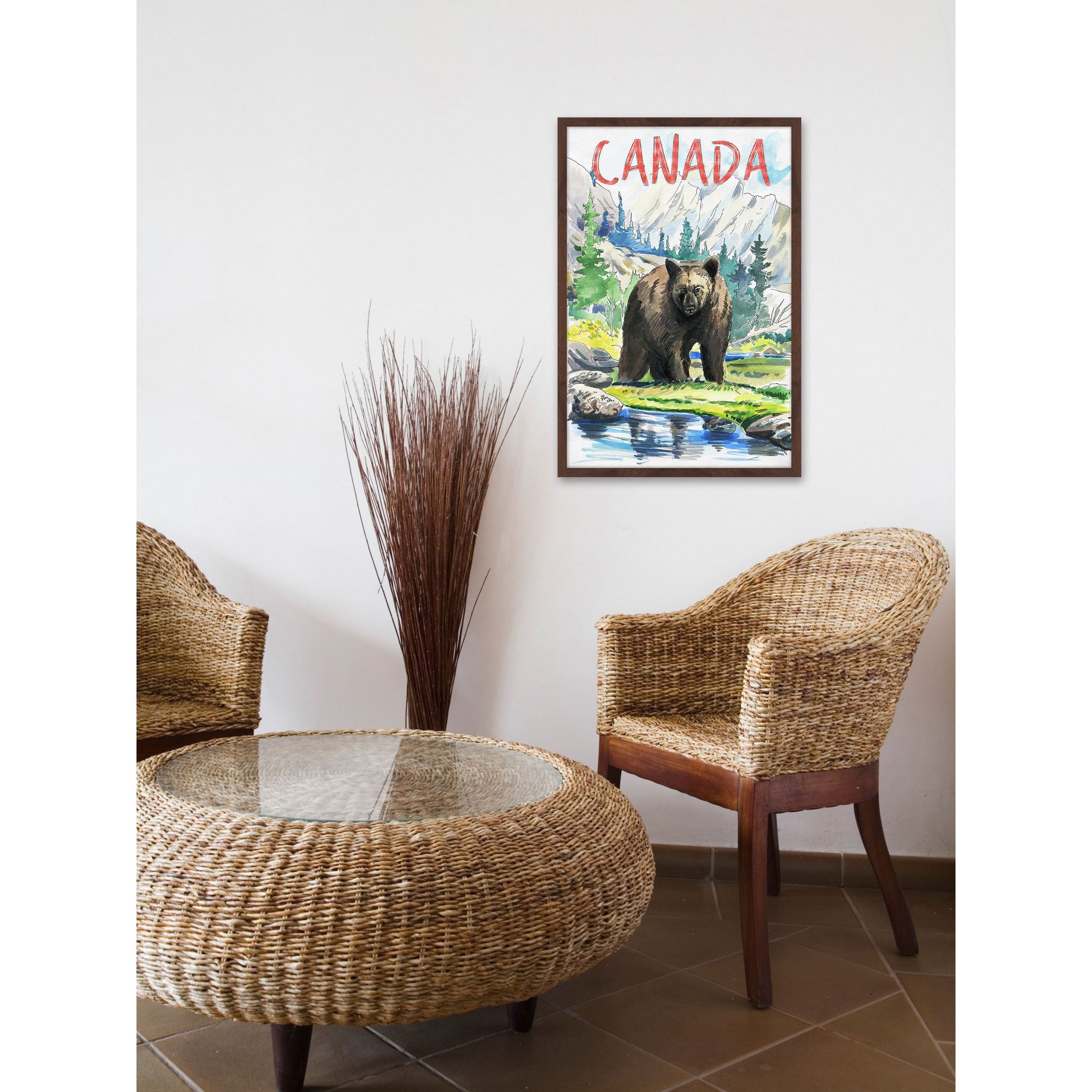 "Black Bear - Canada" Framed Painting Print