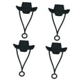 thumbnail image 2 of 4 piezas de tapas para pajitas con sello hermético, divertidas, para pajitas de 6 a 10 mm, sombrero de vaquera Negro, 2 of 9