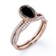thumbnail image 4 of JeenMata Juego de Bisel Milgrain Diamante Negro Ovalado de 1,5 Quilates Cultivado en Laboratorio y Moissanita: Juego de Boda con Pavé Infinito Retorcido: Baño de Oro Rosa de 18 K sobre Plata, 4 of 6
