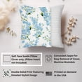 thumbnail image 2 of Ethan Taylor Floral Throw Pillow Soft Cushion Cover 'Blue Flower Floral Modern Cottagecore Pattern VIII Flowers Modern' Cottage Pattern Decorative Square Accent Pillow Case, 16x16 Inches, Blue, White, 2 of 5