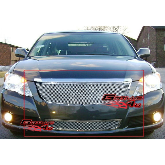 APS Compatible with Toyota Avalon 2008-2009 Main Upper Lower Bumper Stainless Steel Chrome Mesh Front Grill Grille Insert Combo T76635T