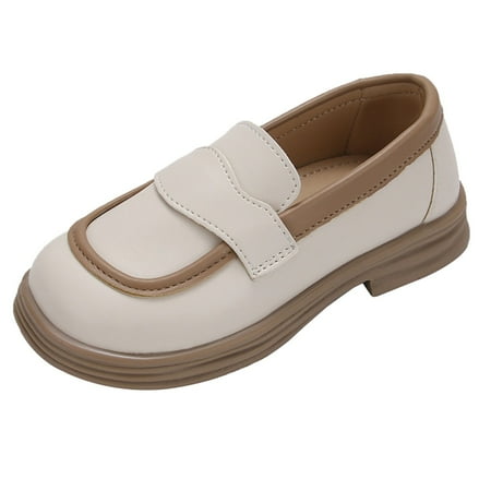 

MIASHUI Kids Shoes Fashion Children Heel Platform Shoes Little Kid Formal Casual Leather Shoes White 13.5
