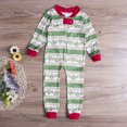 thumbnail image 2 of Ensemble de Pyjamas de Noël Assortis pour la Famille Femmes Enfants Grenouillères à Rayures Vertes Vêtements de Nuit de Noël Pyjamas PJs, 2 of 7