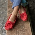 thumbnail image 7 of Minnetonka Women's Kilty Suede Hardsole Moccasin, Red, 8.5 M US, 7 of 7