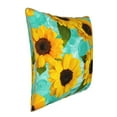 thumbnail image 2 of Kll Yellow Sunflowers With Green Leaves Decorative Throw Pillow Covers Velvet Soft For Couch Sofa Bedroom Living Room Outdoor -20"X20", 2 of 8