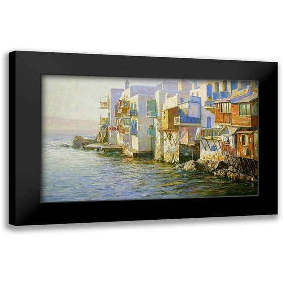 Obuchovsky, Yury 24x16 Black Modern Framed Museum Art Print Titled - Island Mikonos