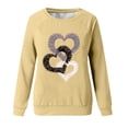 thumbnail image 4 of GUZOM Womens Yellow Festive Heart Print Valentine's Pullover Sweatshirt - Relaxed Fit Soft Polyester Casual Loungewear Gift for Her,Size 2XL, 4 of 4