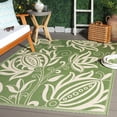 thumbnail image 2 of Safavieh Courtyard Crystal Floral Indoor/Outdoor Area Rug, Olive/Natural, 5'3" x 7'7", 2 of 12