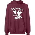 thumbnail image 2 of OXI Hoodie Sweatshirt - I'm Just Here For The Boos, Basic Casual Hoodie for Men's and Women Fleece Hoodie Long Sleeve - Maroon Medium, 2 of 3