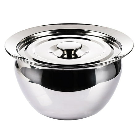 

1pc Stainless Steel Bowl Mixing Bowl with Lid for Cooking Baking (Silver)