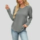 thumbnail image 2 of Top para mujer,Sudadera con capucha y cuello en V para mujer, jersey con bolsillo con cordón, top informal de poliéster de manga larga, sopatenor, 2 of 8