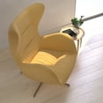 thumbnail image 3 of Merrick Lane Ergonomic High-Back Lounge Chair 360° Swivel Accent Chair Citron Fabric Side Chair with 4 Star Alloy Base, 3 of 14