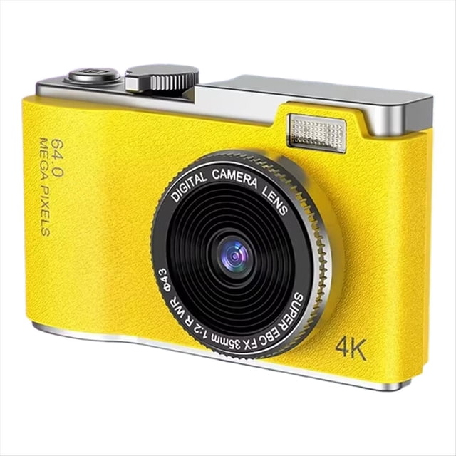 Cámara Digital 4K CCD con Zoom Digital de 8X para Estudiantes, Cámara Compacta de Fotografía Digital, Cámara para Selfies con Pantalla Giratoria de 180°, A