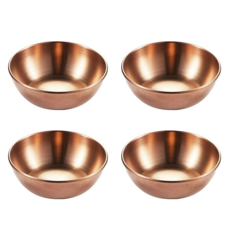 

4 Pcs Stainless Steel Sauce Dishes Spice Seasoning Dishes Appetizer Serving Plate
