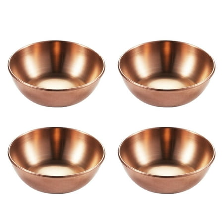 

4 Pcs Stainless Steel Sauce Dishes Spice Seasoning Dishes Appetizer Serving Plate