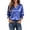 Blue, variant on Women Satin Silk Blouses V Neck 3/4 Sleeve Button Down Shirts Tops Dressy Satin Business Blouses Shoulder Gathers,Fall Clothes, Business or Casual Weekends, Lightweight and Elegant