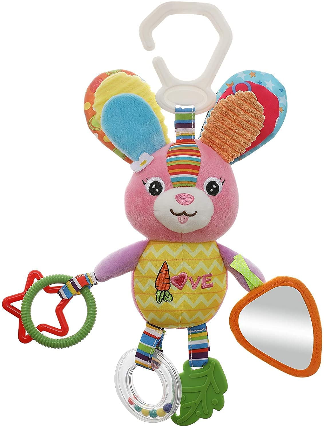 Stroller Car Seat Crib Toys， Plush Animal Toys for Newborn Baby 3-6 6-9 9-12 Month Boys Girls, Carseat Toys