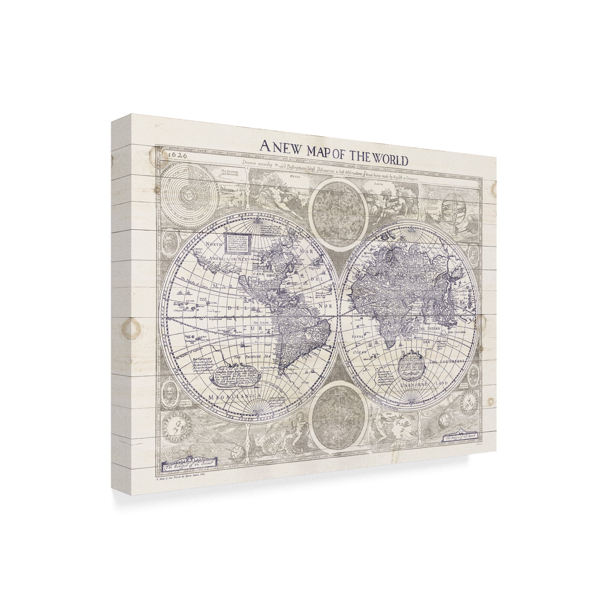 Trademark Fine Art 'A New Map of the World' Canvas Art by Sue Schlabach