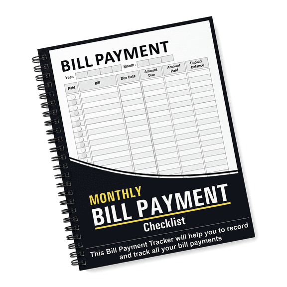 Bill Tracker Notebook - Monthly Bill Payment Checklist - 8.66" x 11" 100 Pages