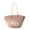 leather pink, variant on Fashionable Female Weave Shoulder Bag for Beach Vacation and Travel Colorful Woven Straw Handbag Large Basket Bucket Bag