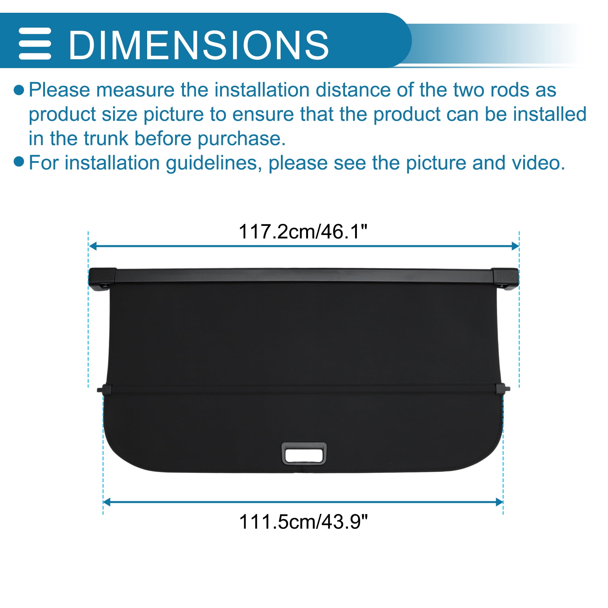 Unique Bargains Retractable Cargo Cover for Range Rover Sport 2014-2021 Rear Trunk Shade