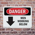 thumbnail image 4 of (2 Pack) Men Working Below OSHA Danger Sign 24 Inch X 18 Inch Indoor / Outdoor Rust-Free Aluminum Metal Signs for Workplace, Workshop, and Construction Site, Made in the USA, 4 of 8