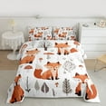 thumbnail image 2 of jejeloiu Cartoon Fox Bedding Comforter Set,Rustic Plant Twin Comforter Sets,White Orange Gray Bedding Set For Boys Teens,Luxury Bedroom Decor Reversible,2-Piece, 2 of 8