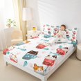 thumbnail image 4 of jejeloiu Cyte Cartoon Kitten Full Size Sheets,Dessert Milk Tea Bed Sheets,Pet Animal Paw Sheet Sets For Girls Boys,Luxury Bedroom Decor,4 Pieces, 4 of 7