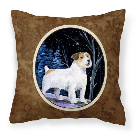 Carolines Treasures SS8388PW1414 Starry Night Jack Russell Terrier Fabric Decorative Pillow, 14Hx14W, multicolor