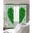 thumbnail image 2 of Saint Patrick's Day Blackout Curtains for Bedroom 45 Inch Length 2 Panels Set, Spring Lucky Grass Love Heart Thermal Insulated Energy Saving Window Treatment Curtains Blackout Drapes 52"x45", 2 of 8
