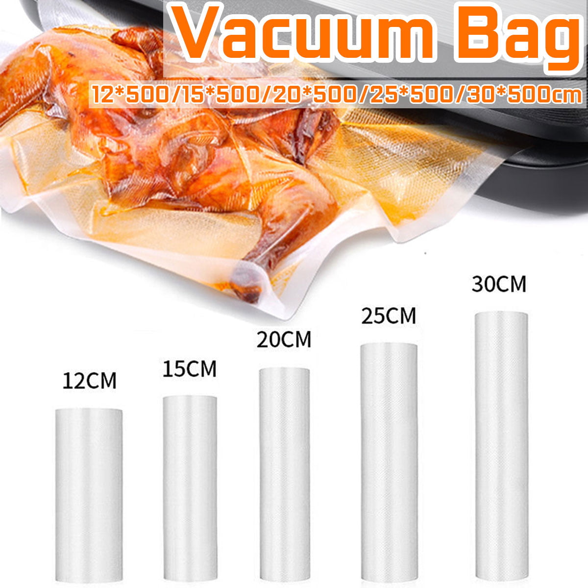 500CM HEAVY DUTY VACUUM SEALER BAG FOOD SEALER BAG FOR VAC STORAGE MEAL PREP 3F 