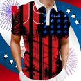 thumbnail image 3 of TOWED22 Polo Shirts for Men Mens Casual American Flag Lapel Short Sleeve Shirt(Red,L), 3 of 4