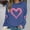 Blue, variant on GuzomFashion Valentine's Day Womens Glitter Heart Print Oversized Crew Neck - Long Sleeve Comfy Polyester Casual Black Pullover,Size 2XL